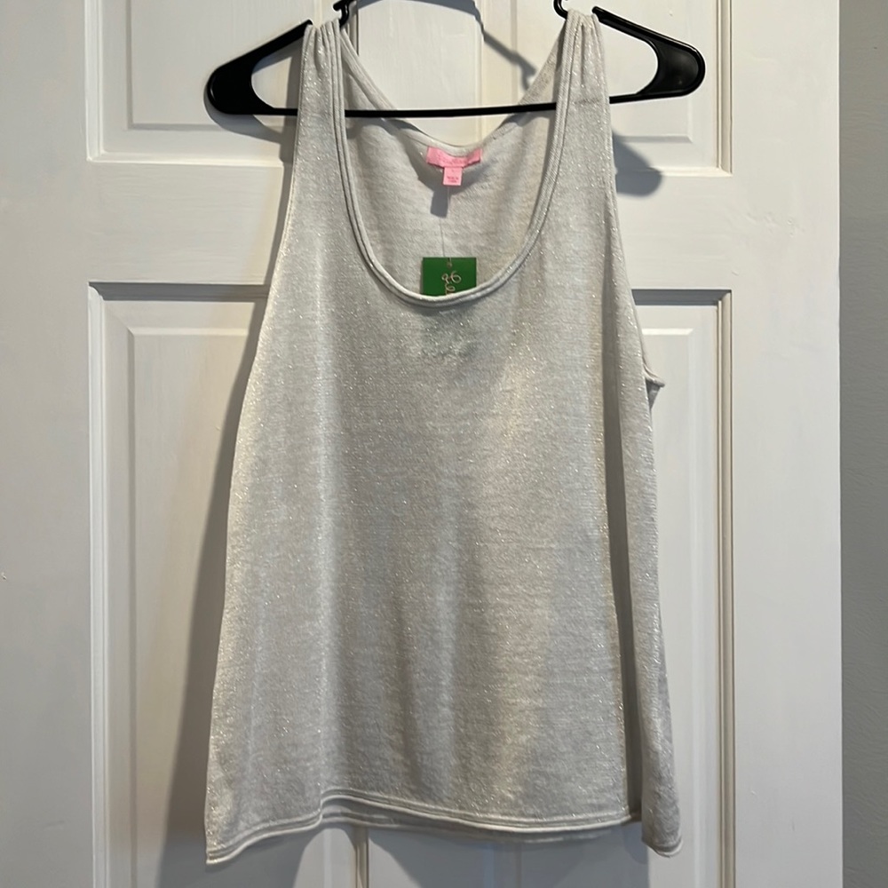 Lilly Pulitzer Silver Linen Blend Patti
Sweater Tank Top